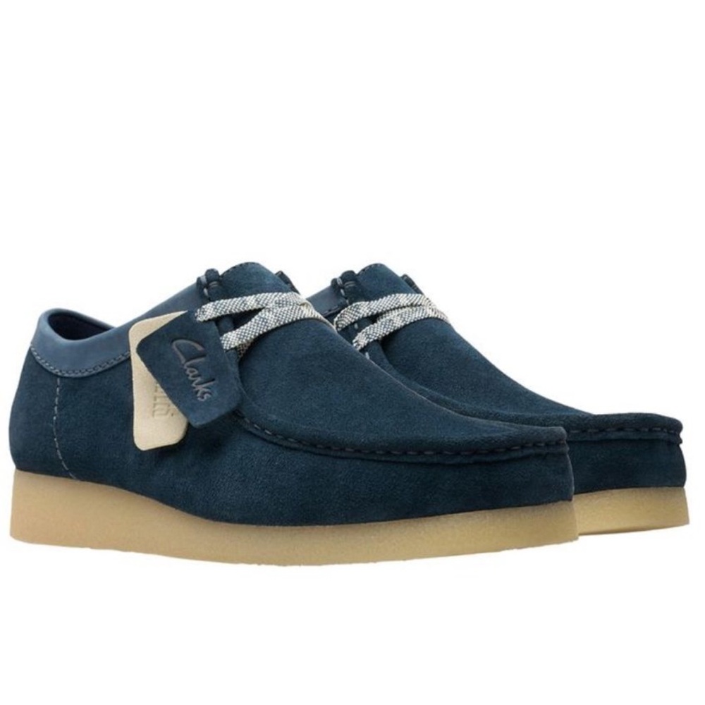 Clarks Men’s Wallabee EVO Marine Blue Suede Shoes Sz 7 NWOB